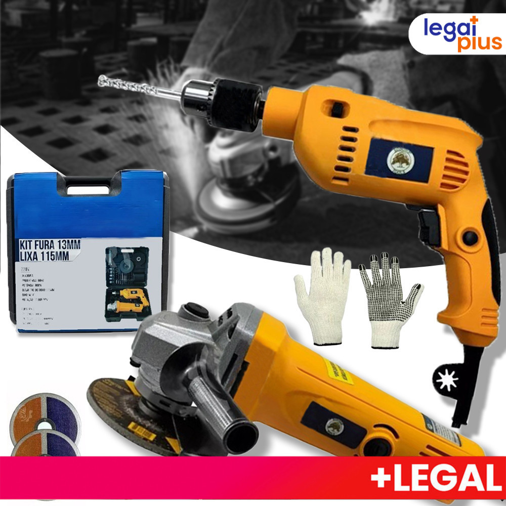 Amarelo 110VAmarelo 220V Drill, Screwdriver and Sander Kit for Angle Grinder 1000W 11000rpm and Carrying Case with Acces