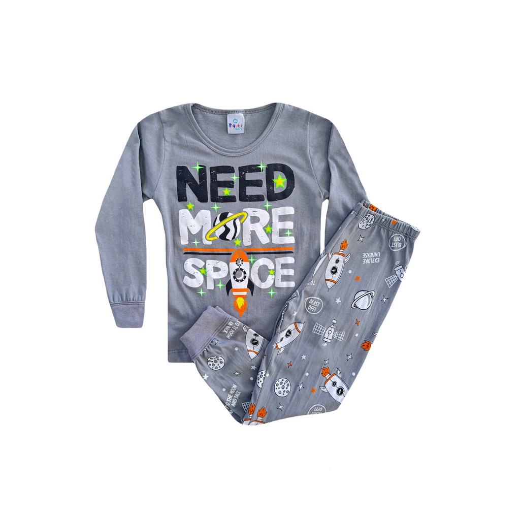 Conjunto Pijama Juvenil Brilha no Escuro – Espaço | Conforto, Estilo e Imaginação para Jovens Exploradores