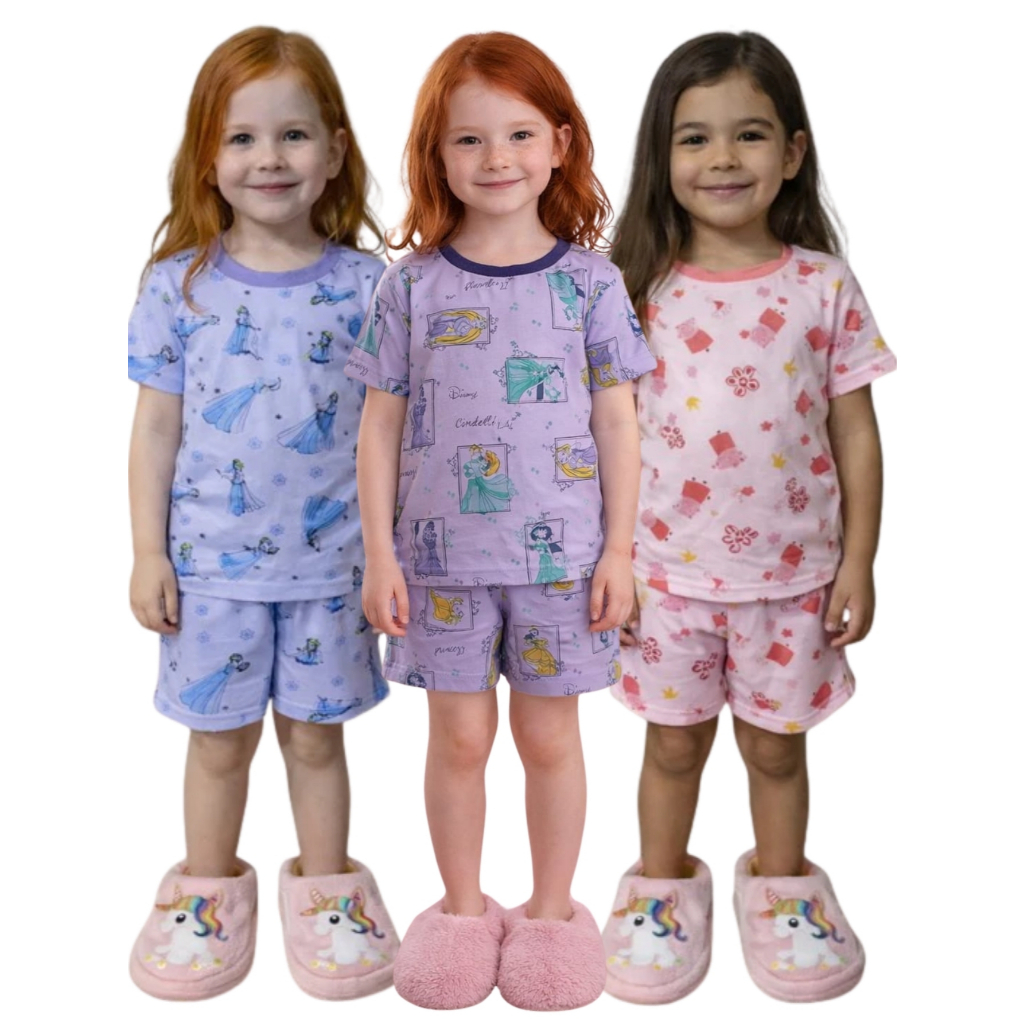 Kit 6 Peças de Pijamas Infantis para Meninas Meninos Confortáveis Cheios Estilo 3 Pijamas  Sortidos