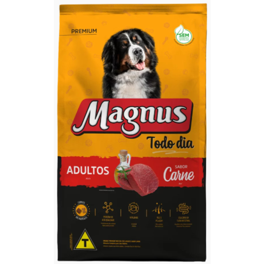 Ração 15kg Magnus Todo Dia Adultos Sabor Carne