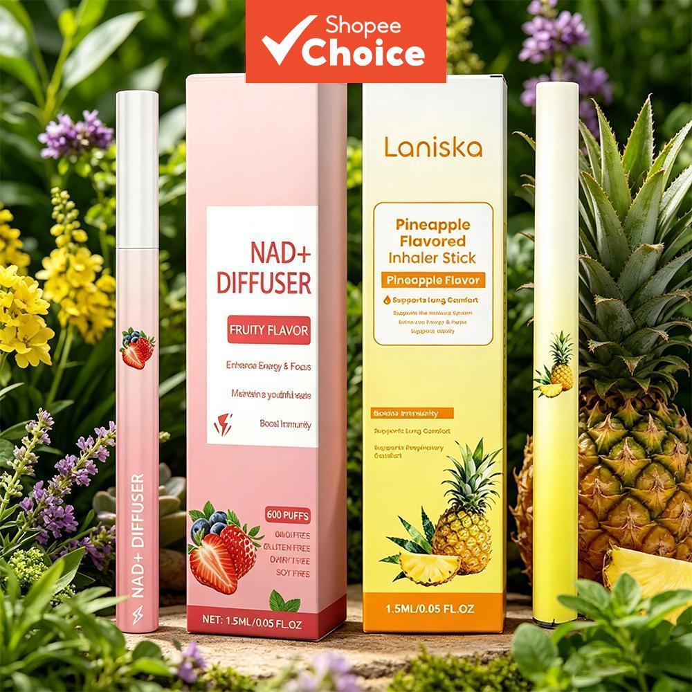 Caneta Difusora Herbal, Sabor Frutado para Limpeza dos Pulmões, Energia o Dia Todo, Foco e Apoio ao Sono Noturno | Aroma