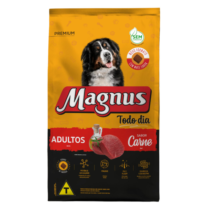 Ração Magnus Premium Todo Dia para Cães Adultos sabor Carne 20 kg