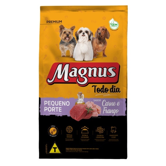 MAGNUS ADULTO PORTE PEQUEN TODO DIA PREMIUM 15K SABOR FRANGO E CARNE S/COR