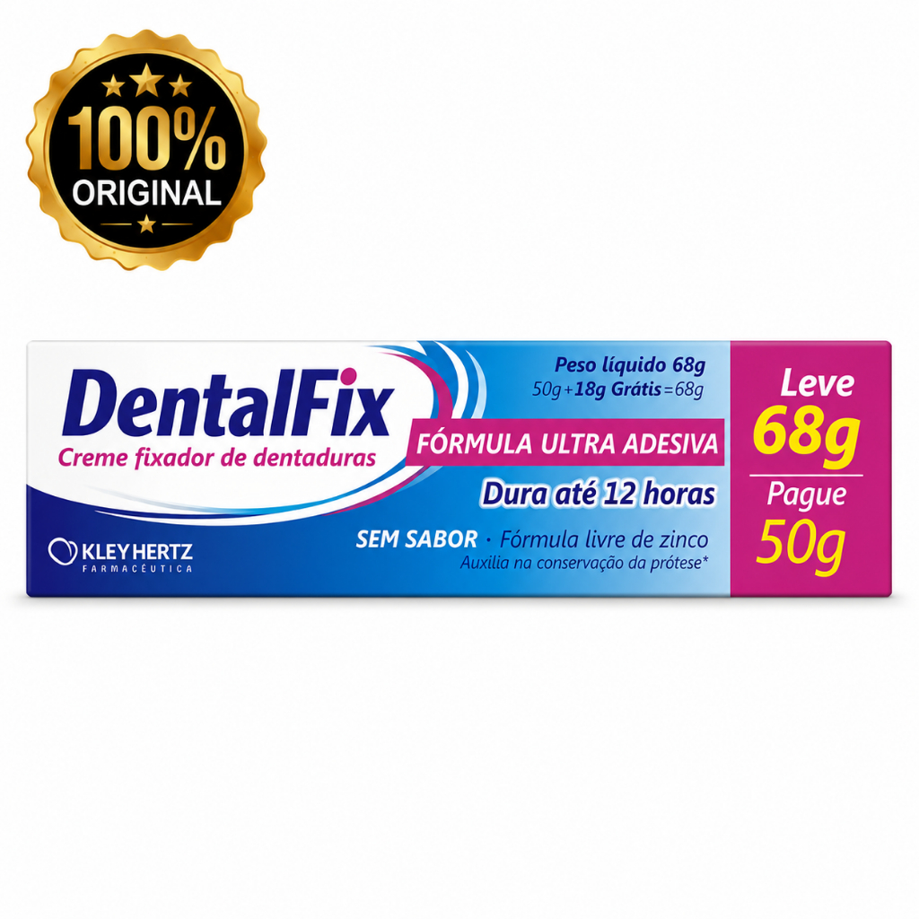 Creme Fixador DentalFix Sem Sabor 68g | Fixa Dentadura próteses dentarias com Segurança o Dia Todo