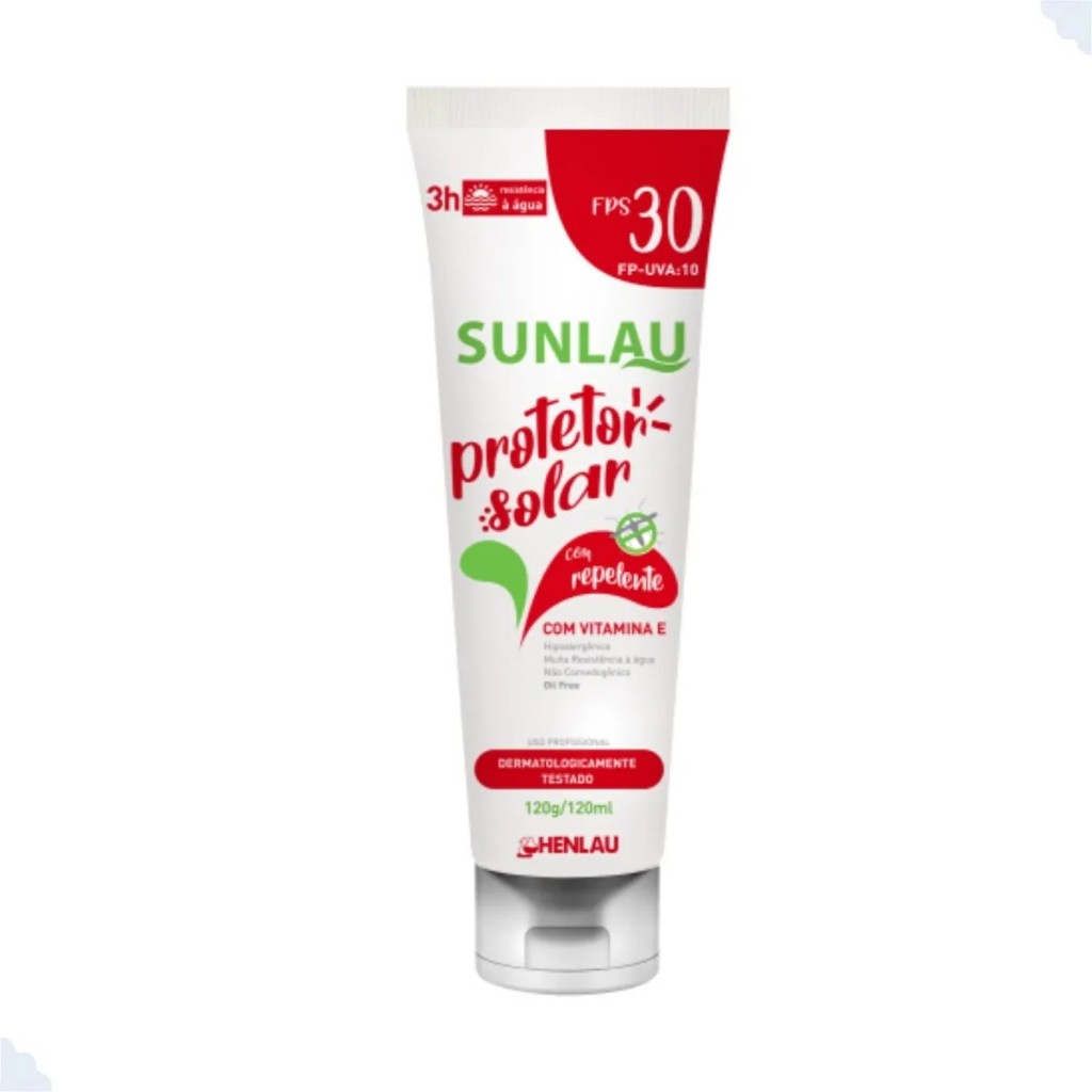 Protetor Solar corpo e rosto com repelente FPS30 Sunlau
