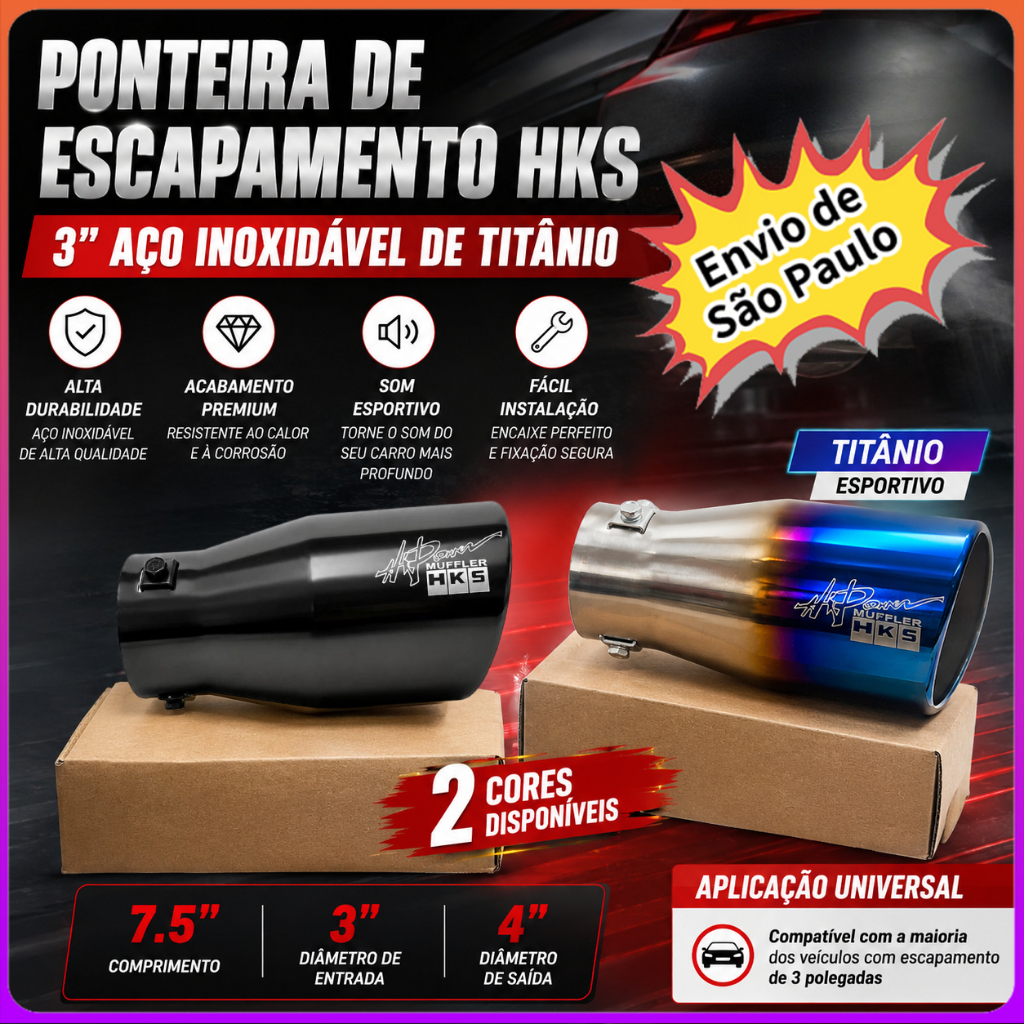 HKS Carro Modificado Garganta Traseira de Aço Inoxidável Assado Azul/Preto Universal Tubo de Escape Capa Decorativa