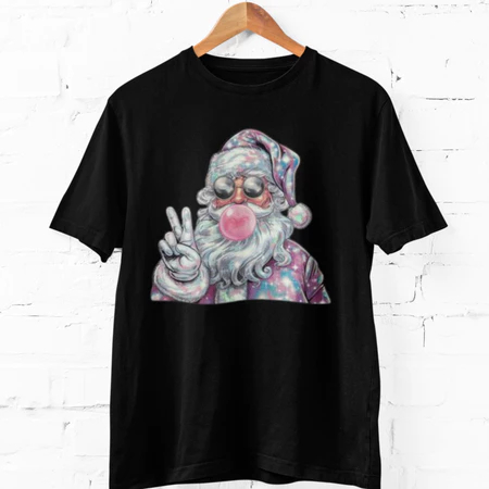 Camiseta Natal Papai Noel Personalizada T-shirt Básica de Algodão