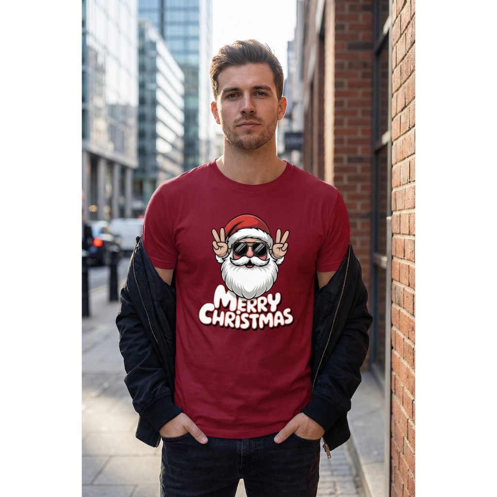 Camiseta Natal Merry Christmas Plus Size Unissex Estampada Algodão Premium Blusa Básica Festas Natal