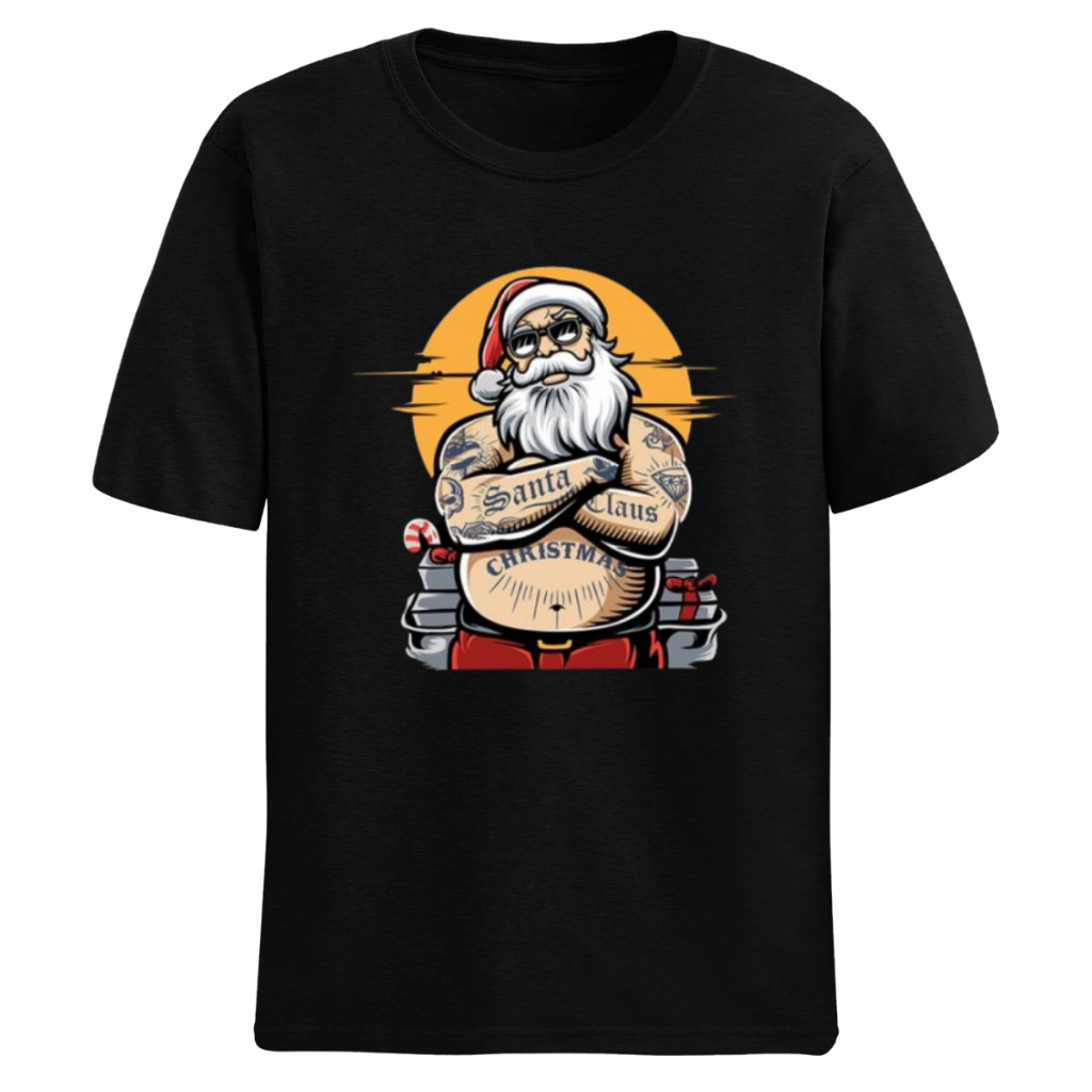 Camiseta Santa Claus Natal Camisa Básica Lançamento Top
