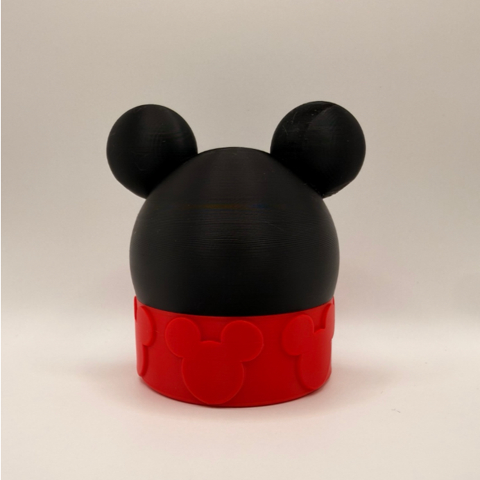 Case Porta Ampolas Mickey com Tampa Rosqueável | Vermelha e Preta