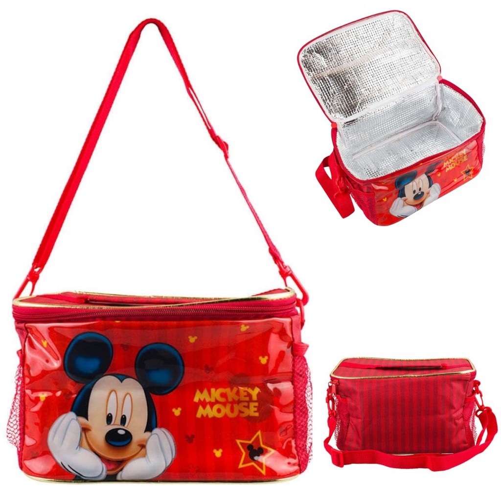 Bolsa Vermelha Térmica Lancheira Mickey 15x27x18cm - Disney