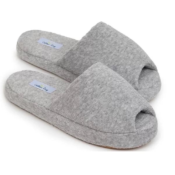 Chinelo Aberto Puff Buckle com Solado Alto Cinza Cotton