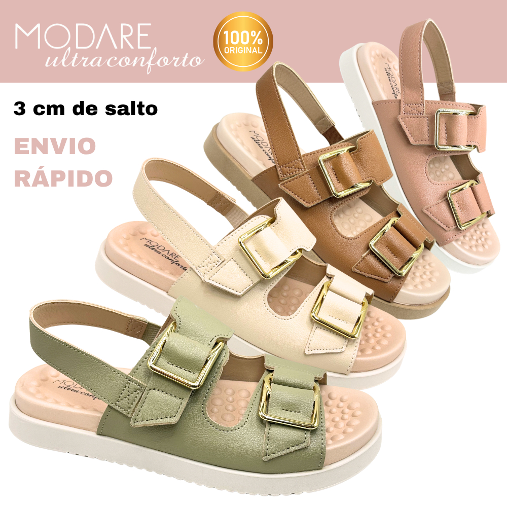 Sandália Modare 7178.121 3cm Feminina Plataforma Com Fivela Tendência Papete Buckle