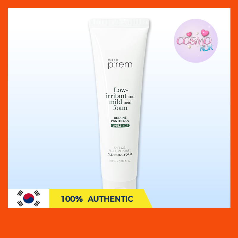 make p:rem low-irritant and mild acid foam safe me relief moisture cleansing foam 150ml make prem