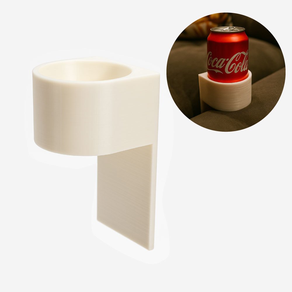 Suporte de Sofá para Lata/Copo - Preto Fosco ou Branco
