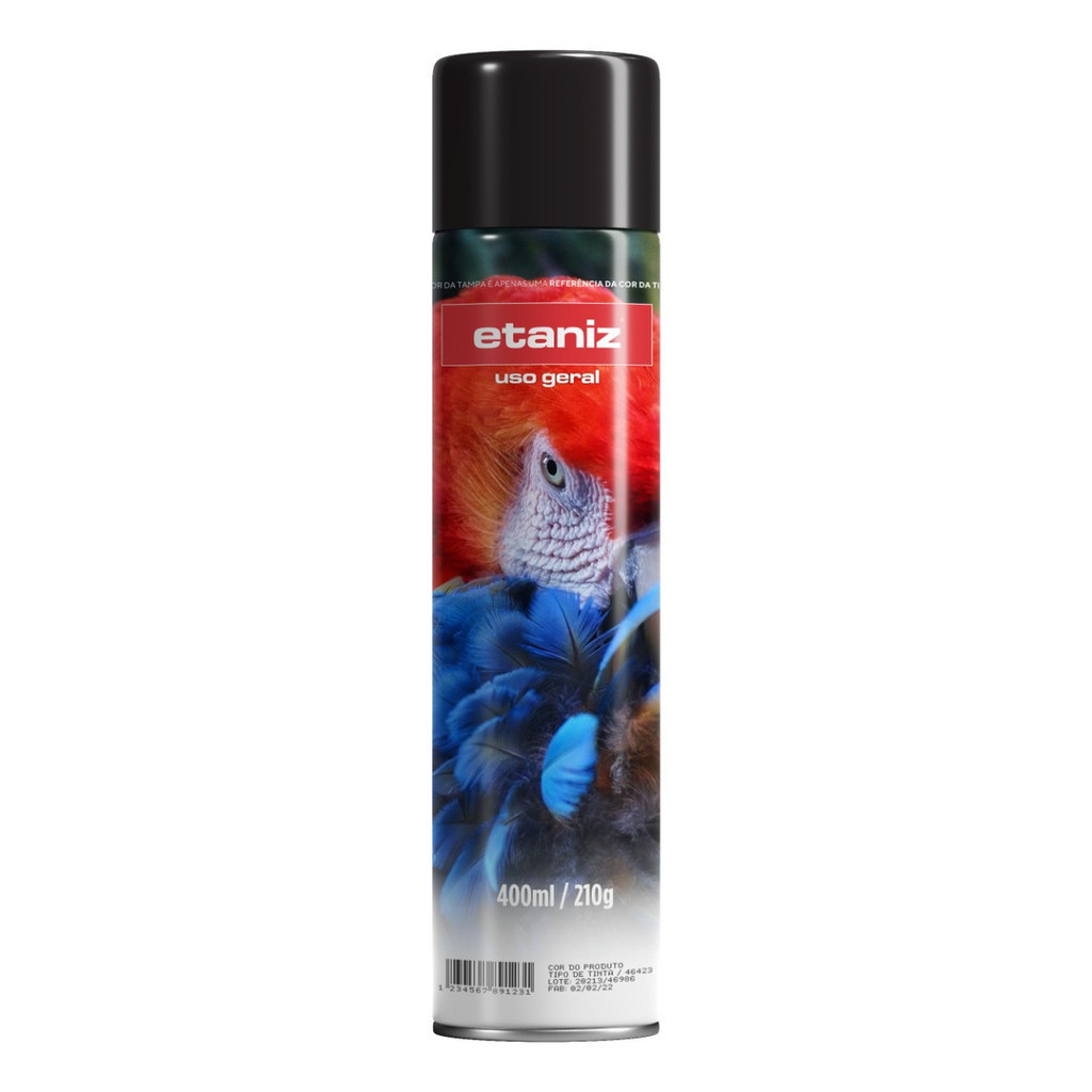 Tinta Lata Spray Preto Fosco Carro Bike Motos Aro Roda 400ml