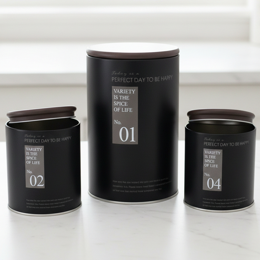 Kit 3 Latas Decor Metal Preto 450/700/1000ml Mai Home Decoração Cozinha