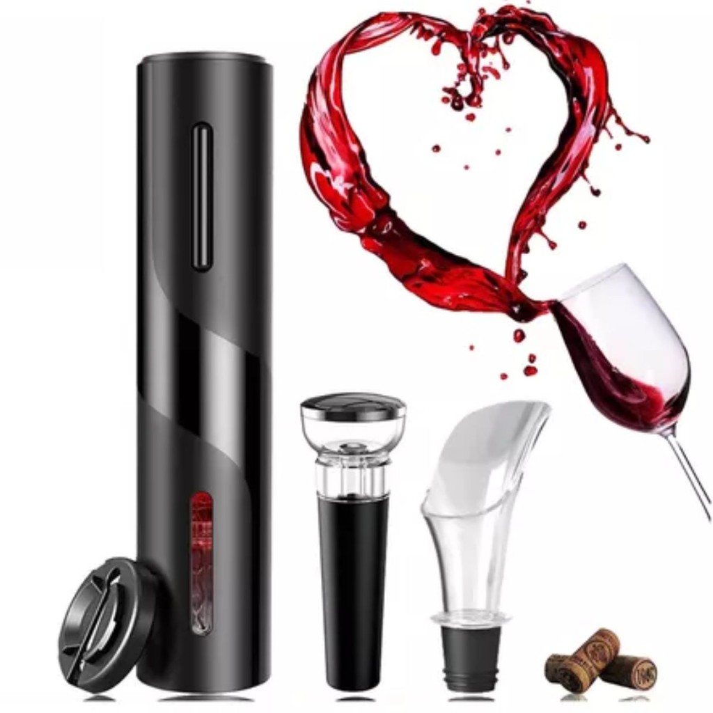 Kit Abridor De Vinho Elétrico 4 em 1 Black Friday Pronta Entrega