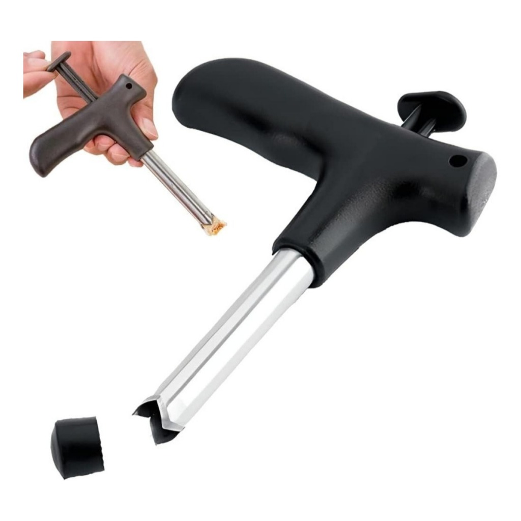 Furador Abridor De Coco Verde Inox Profissional Higiênico Preto