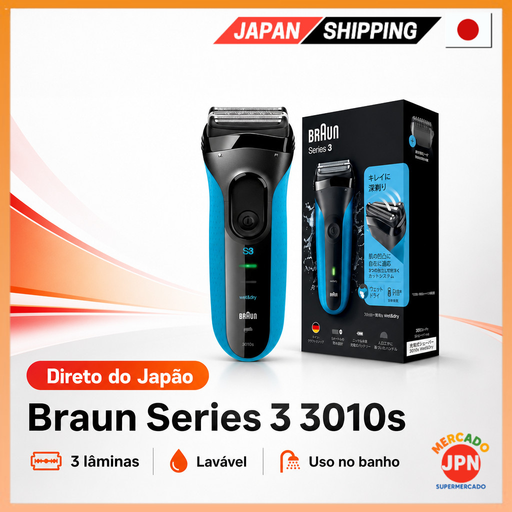Braun Electric Shaver Serie 3 Men's Shaver 3010s, 3-Blade, Washable/Can be used in Direct from JAPAN