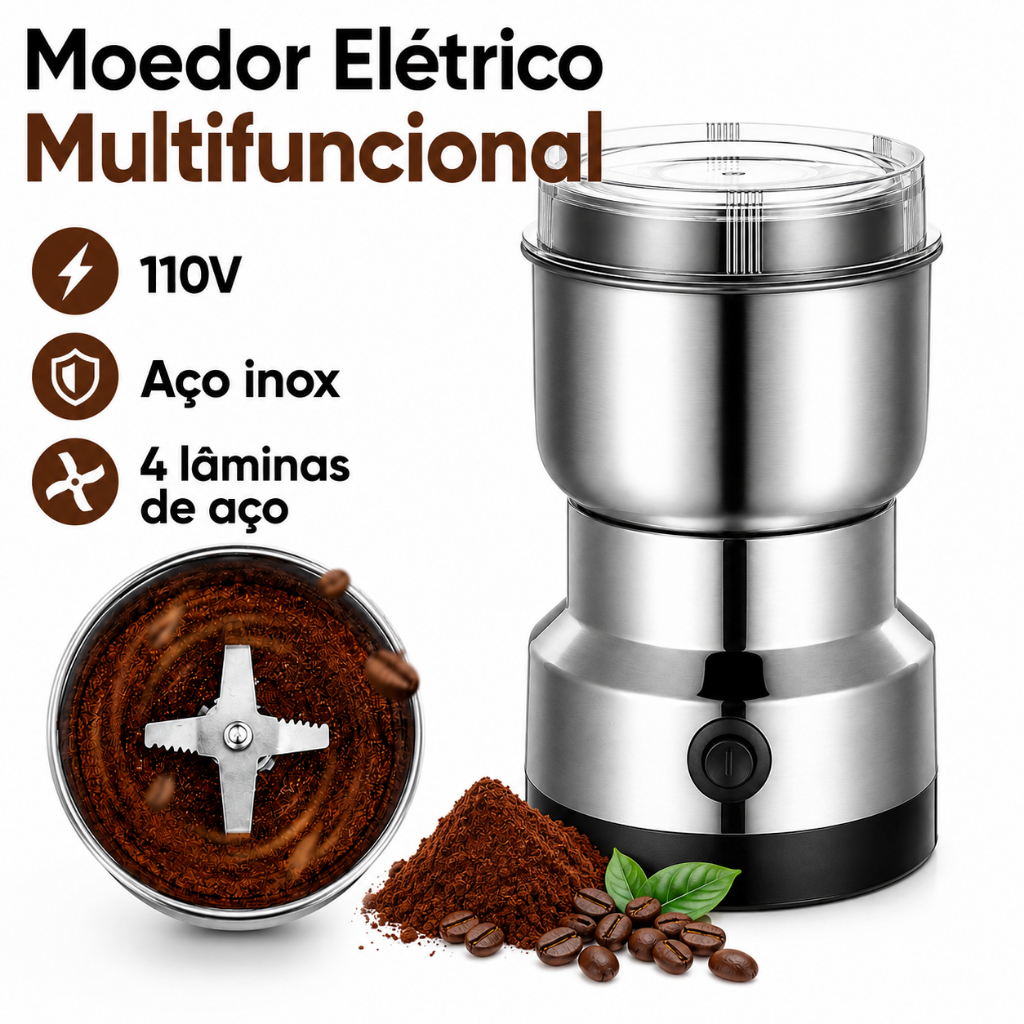 Multifunctional Electric Coffee and Spice Grinder 110V Stainless Steel 4 Blades