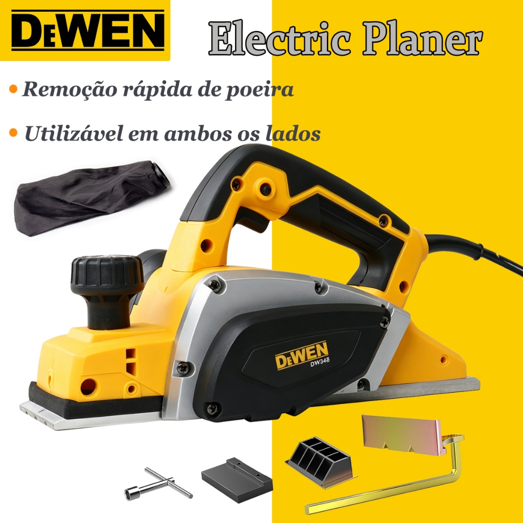 Professional Electric Planer 680W 16000RPPM Double Blade 82cm Portable Compact Leveling and Finishing