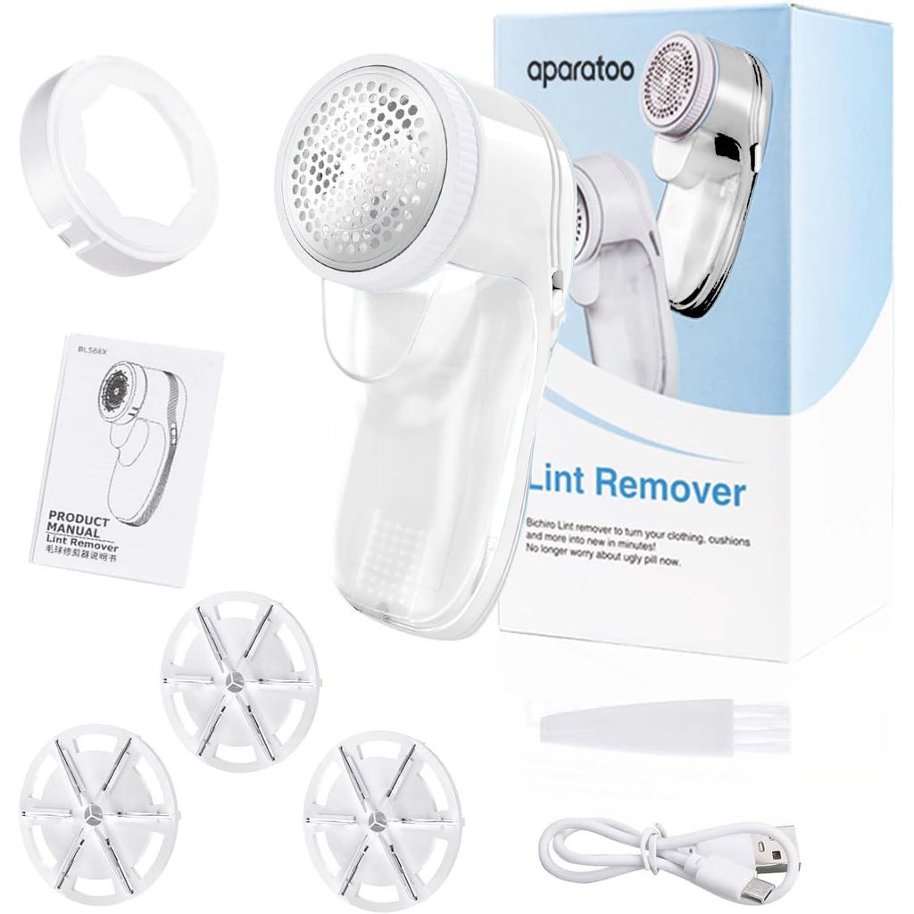 Fabric Shaver, Lint Remover for Clothes, Electric Lint Remover with 3 Replaceable Blades, Removes Fabric Pills, Recharge