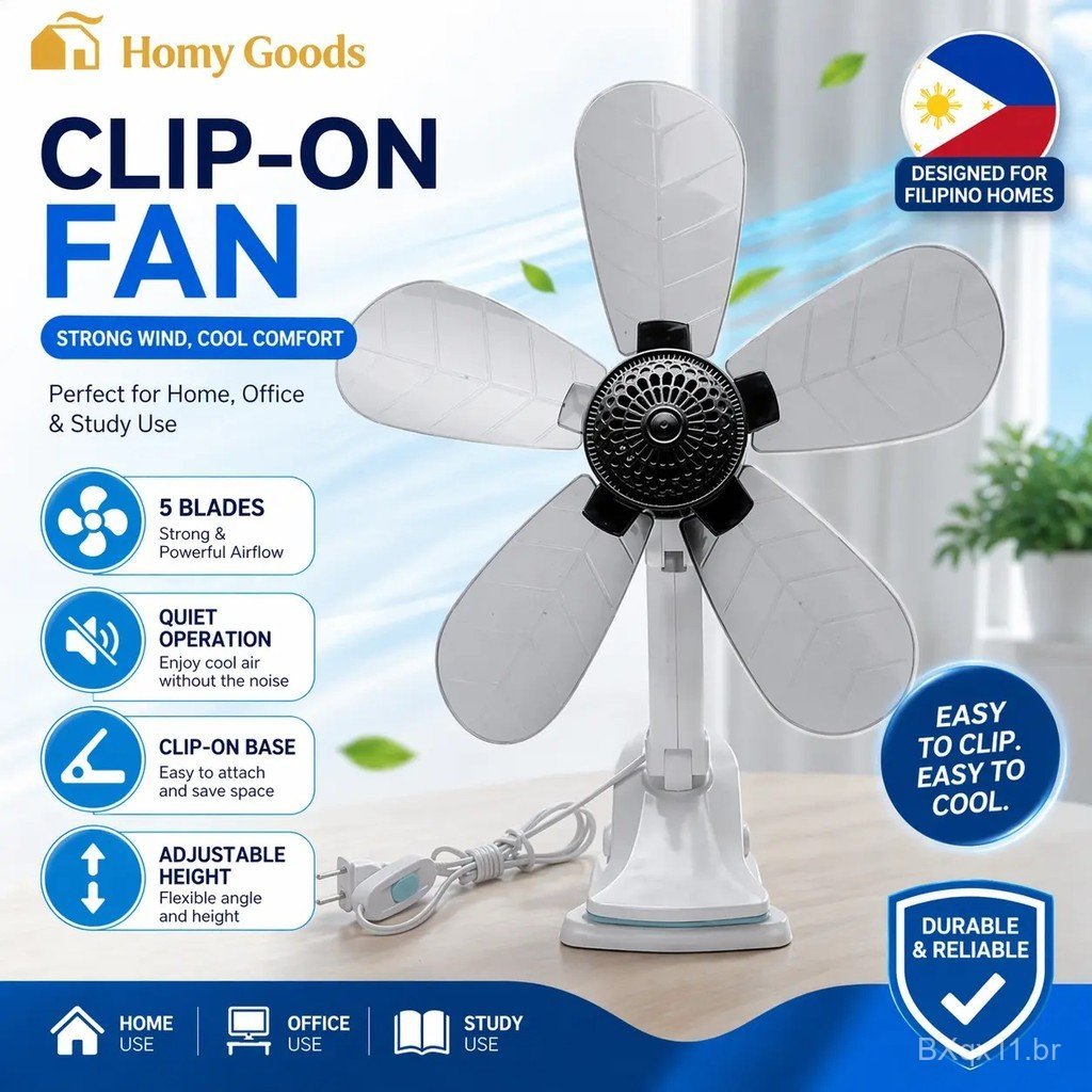 Portable Clip Fan Mini Fan Clip Electric Fan Desk Fan 5 Blade Random Color
