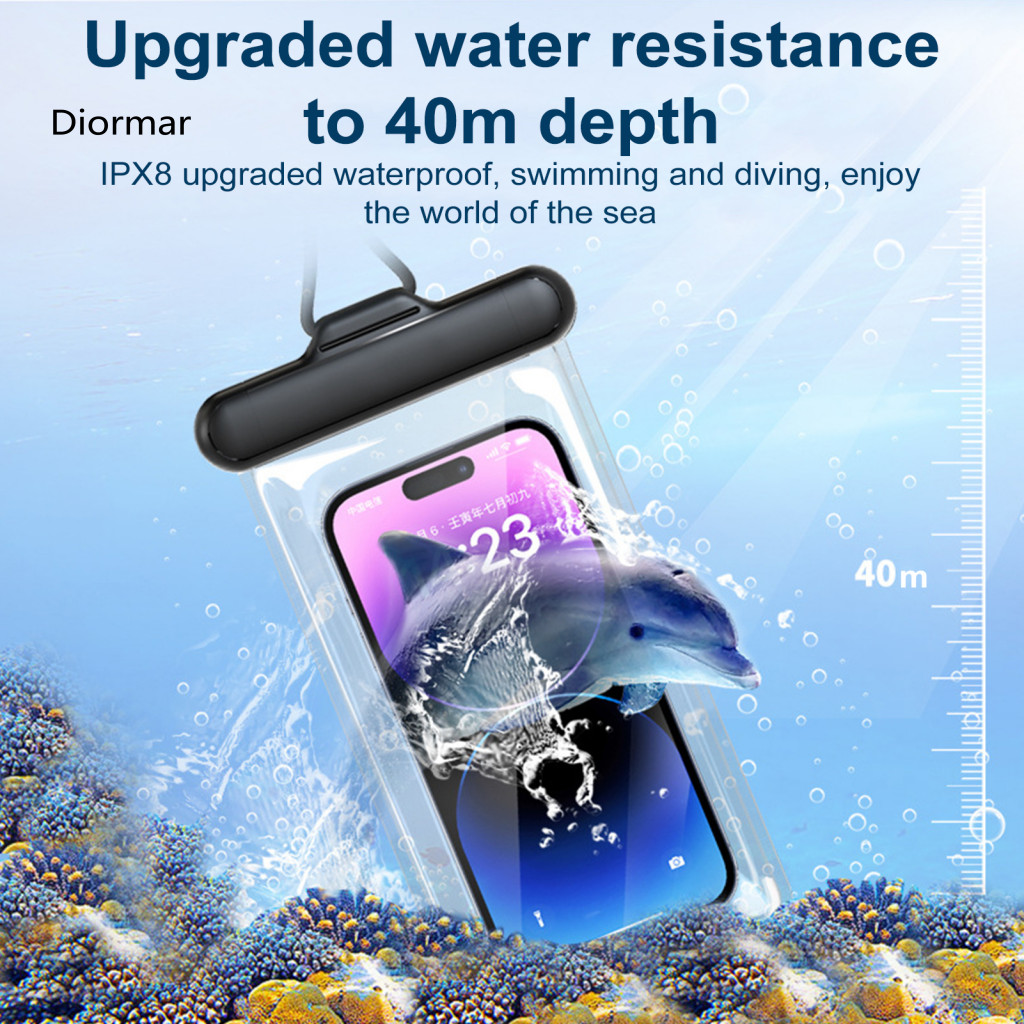 Swimming Phone Holder Case Waterproof Pouch with Lanyard – Universal Touchscreen Dry Bag Leakproof Floating Protector