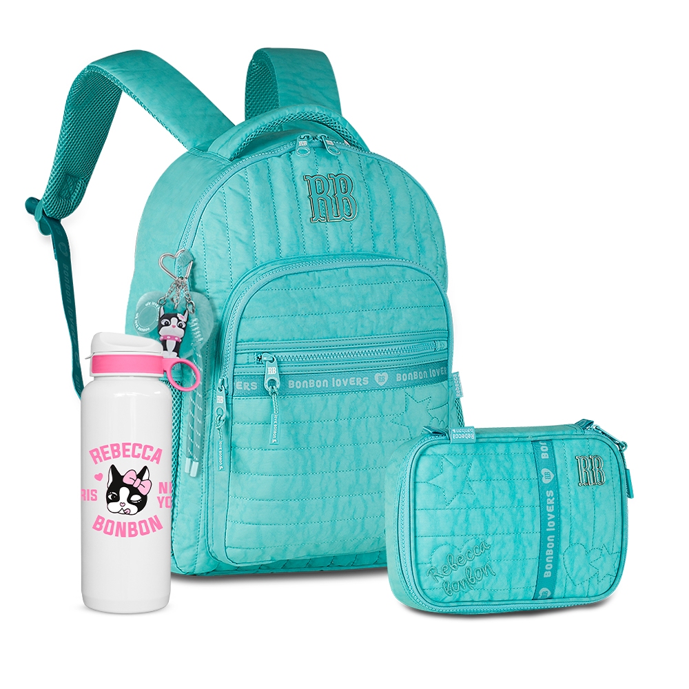 Kit Mochila Estojo Escolar Rebecca Bonbon RB Oficial Lançamento Garrafa Coleção Nova