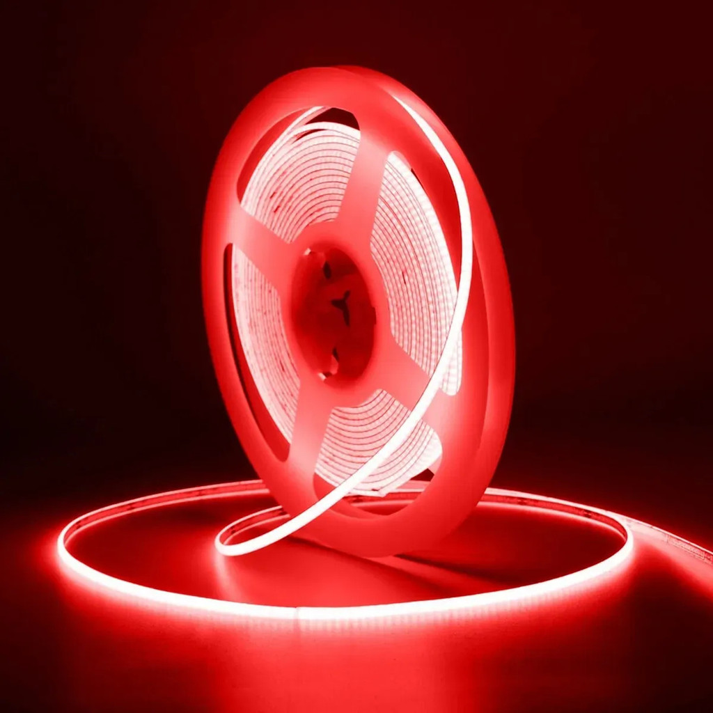 Fita de LED 5m COB IP20 | Efeito Neon Vermelho | 320 LEDs/m Alta Densidade