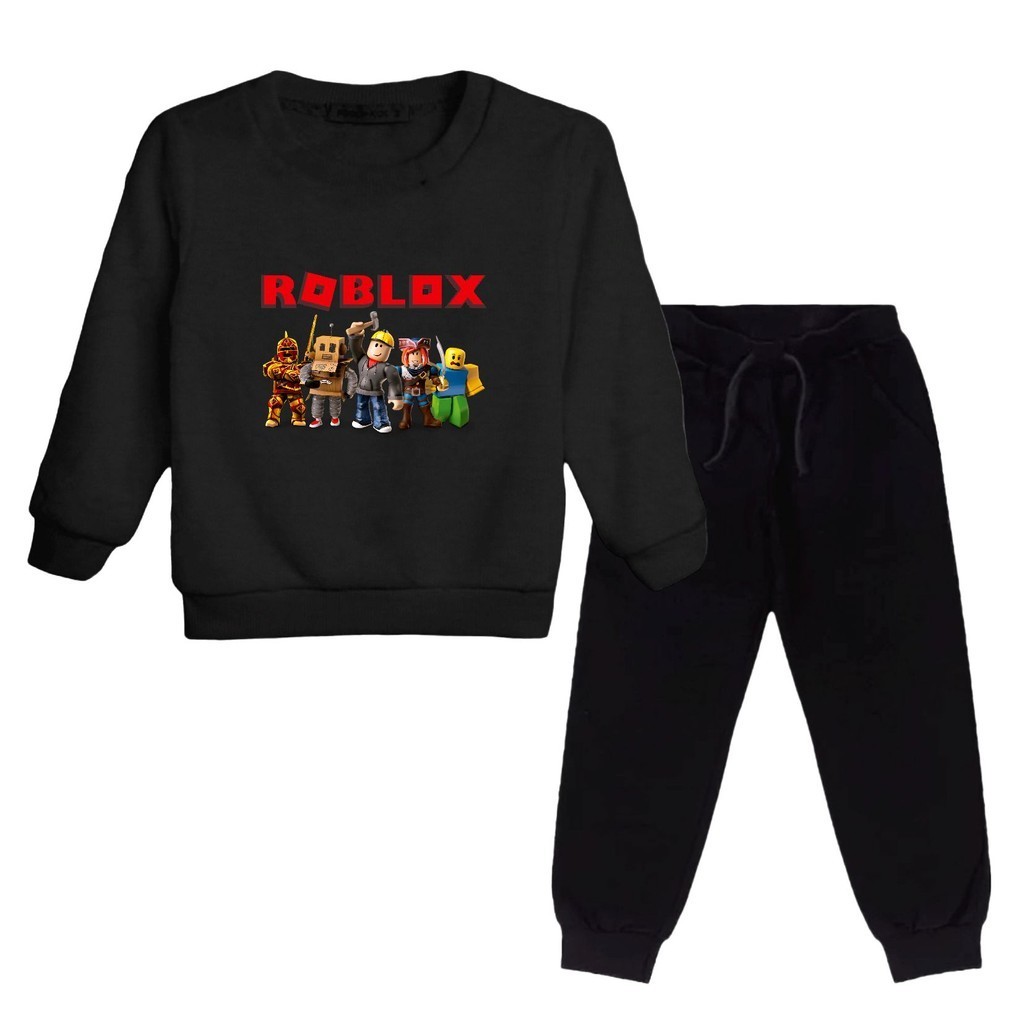 Conjunto Blusa Moletom Careca Calça Infantil Rob-lox Battle Royale Fall Guys Minecraft Shopping AA