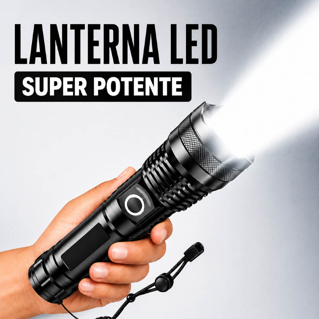 Lanterna Tática LED Recarregável P50 T9 Super Potente Mais Forte do Mundo Longo Alcance Resistente Camping Acampamento