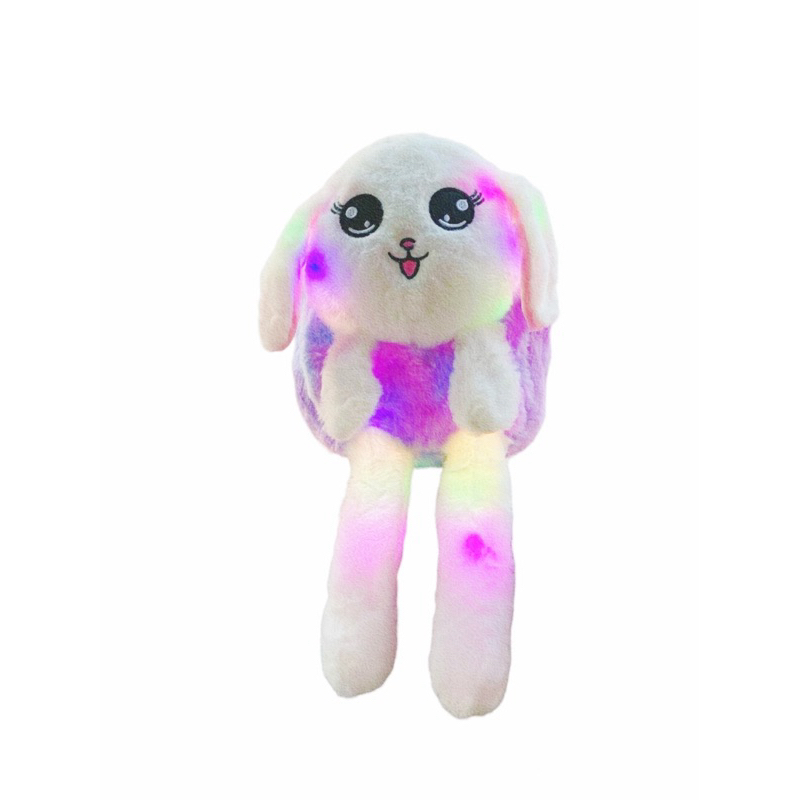 Mochila de LED Infantil/Mochila de pelúcia Coelho orelhas longas