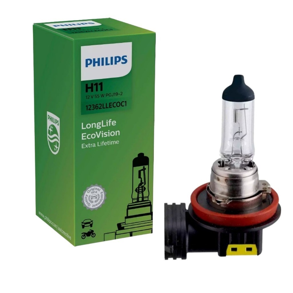 LAMPADA AUTOMOTIVA H11 PHILIPS LONG LIFE ECOVISION 12V 55W - UNITÁRIA