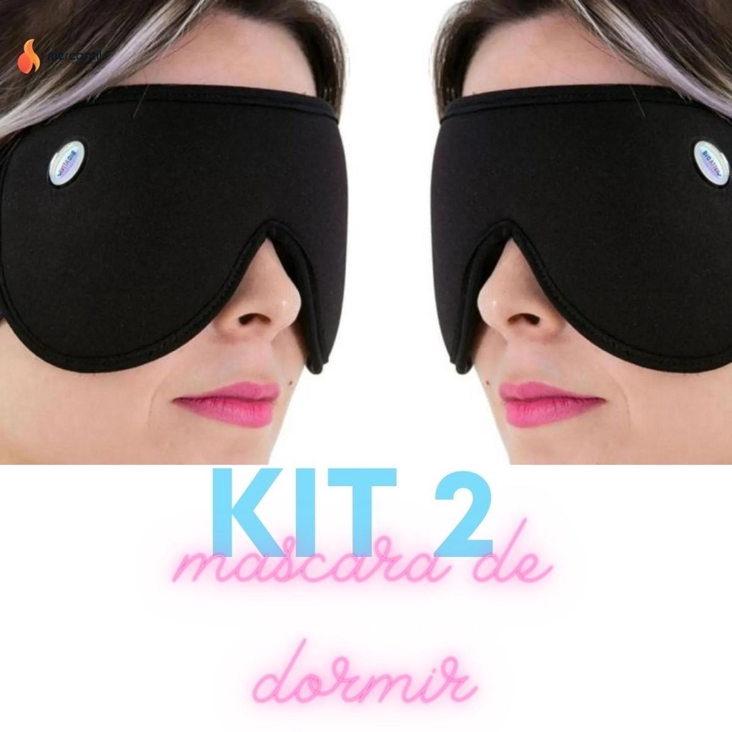 Kit 2 Máscara De Dormir Tapa Olho  Para Viagens Longas inibe raios de luz