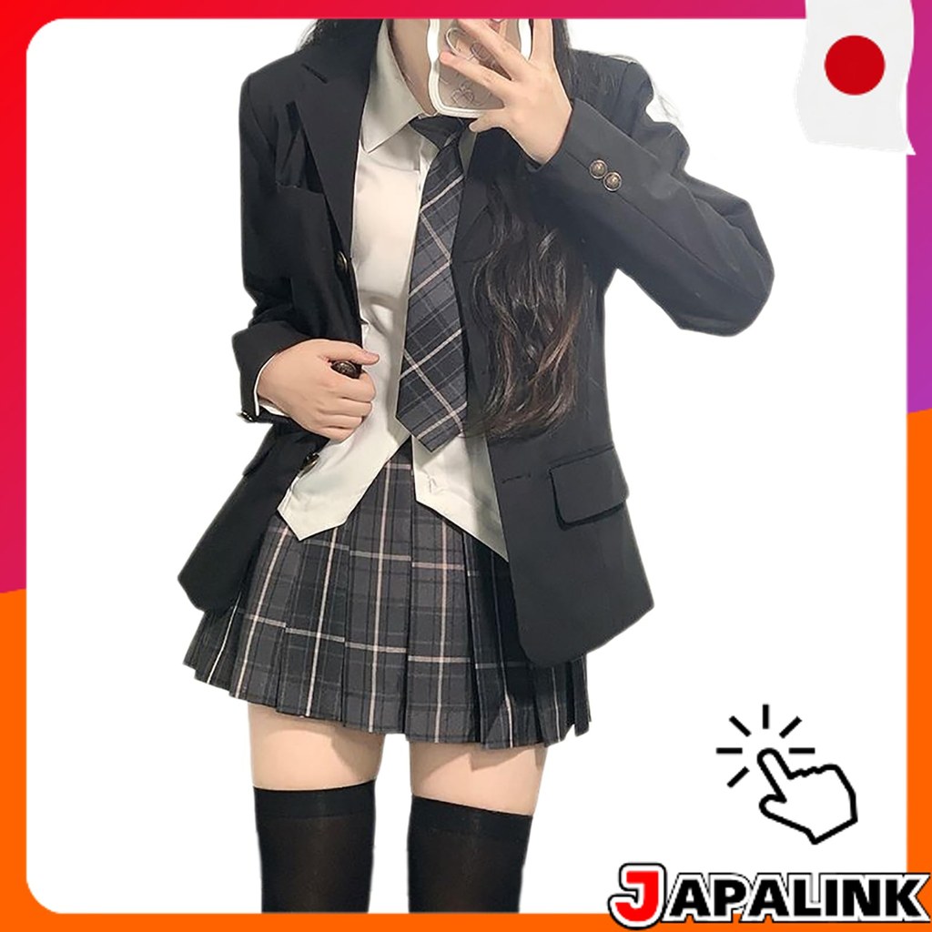 LAVASEON Casaco Escolar Feminino Blazer de Uniforme Formal Manga Longa Primavera Outono 【Direct from Japan】