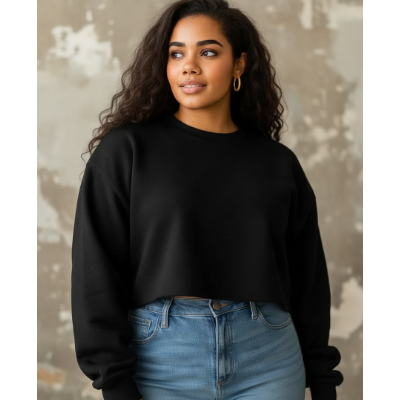 Casaco cropeed plus size manga comprida moletinho liso 100% poliéster casaquinho frio inverno primavera moda blogueira