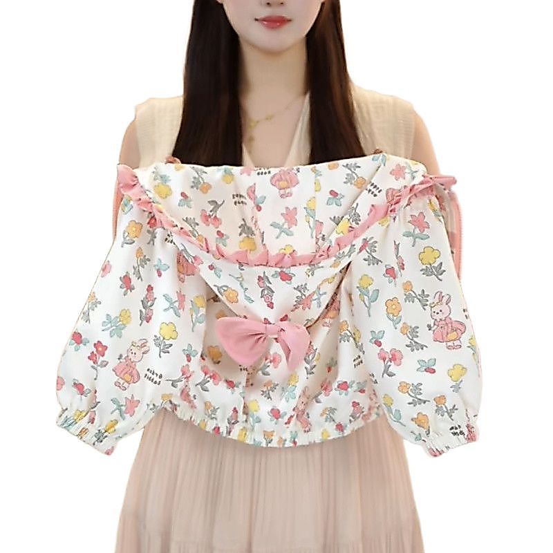 Meninas 2026 primavera outono novo estilo Floral arco Trench coat doce bonito meninas algodão primavera outono casaco