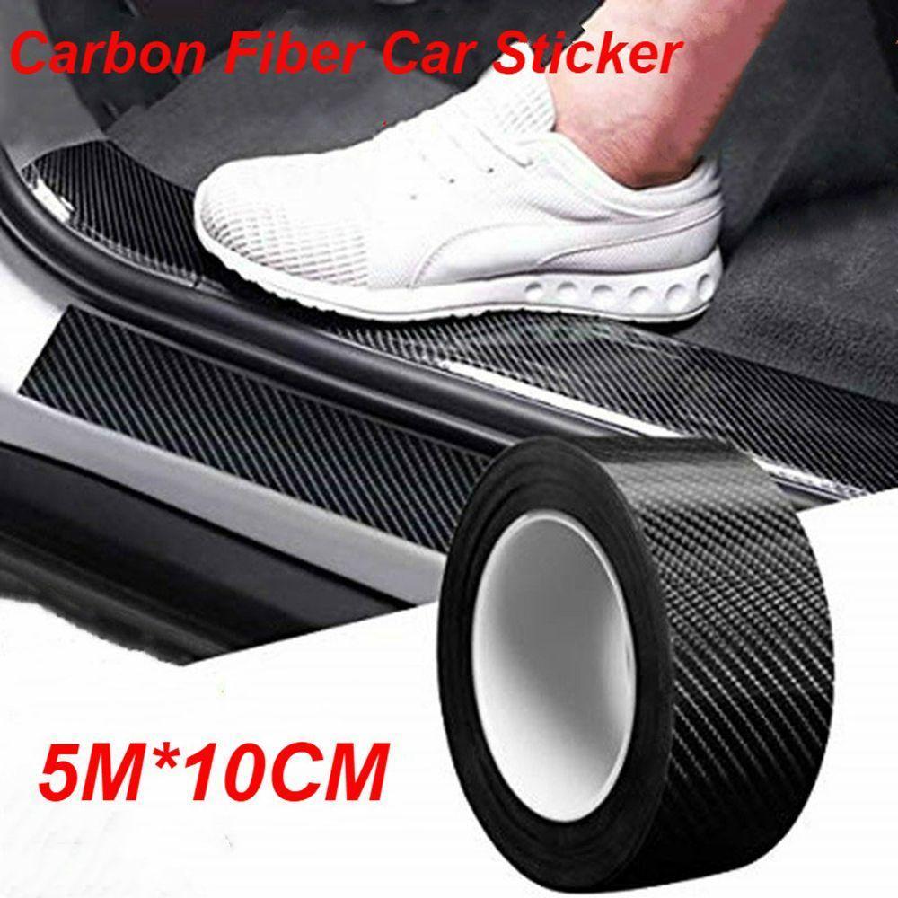 Adesivo De Fibra De Carbono 3D Anti-Pisos Adesivos Pára-Choques sSrip Interior Do Carro Fita Arranhões À Prova D'água