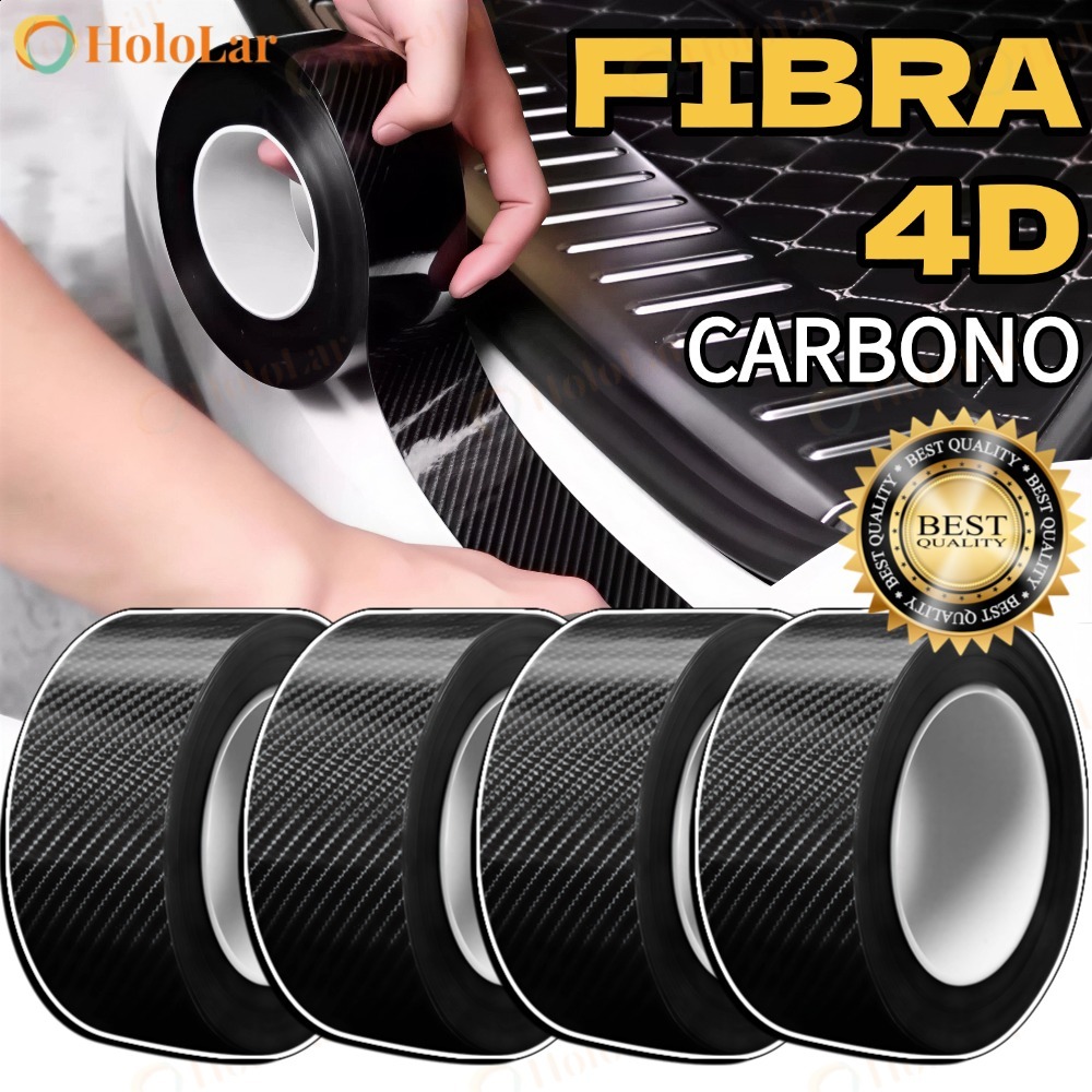 3D Adesivo De Fibra De Carbono Pára-Choques sSrip Interior Do Carro Corpo À Prova Dwaterproof Água Anti Risco-HOL