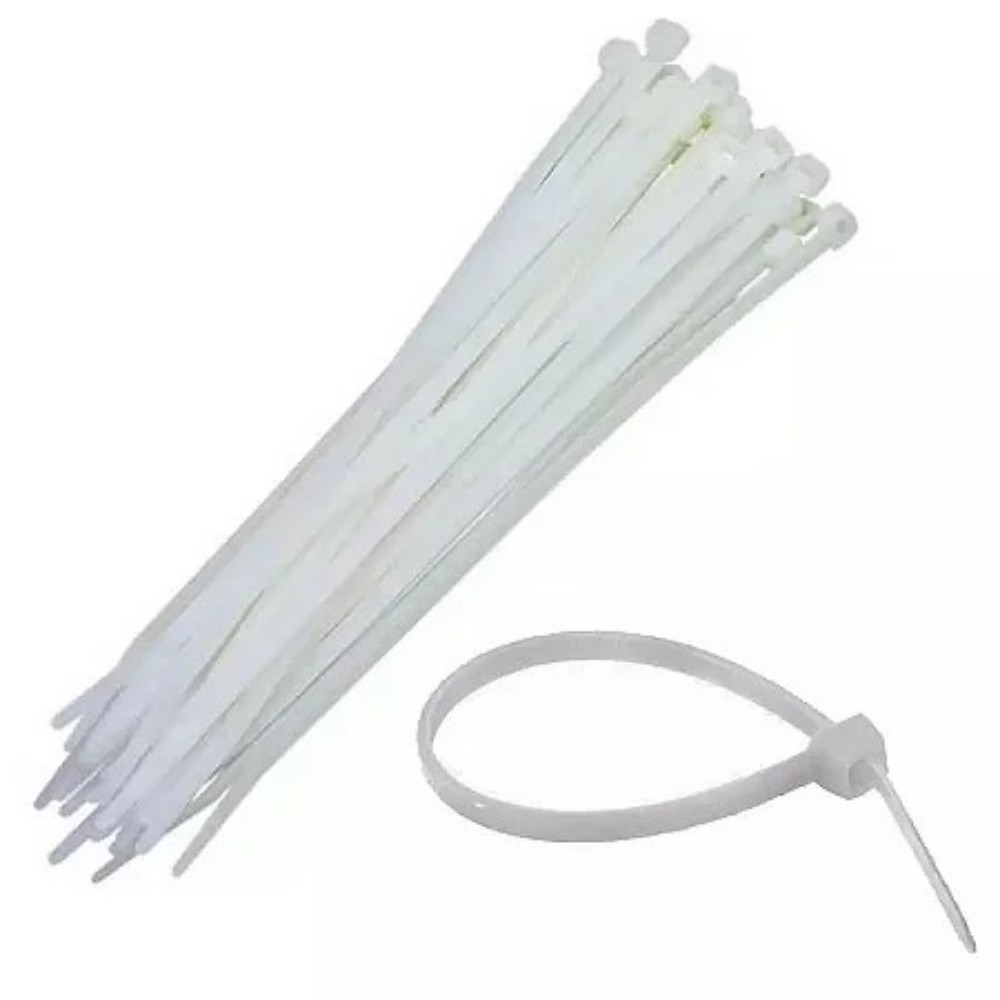 Abraçadeira de nylon 30 cm x 2,8mm  - preta ou branca 100 Unidades enforca gato hellermann cinta plástica– promoção