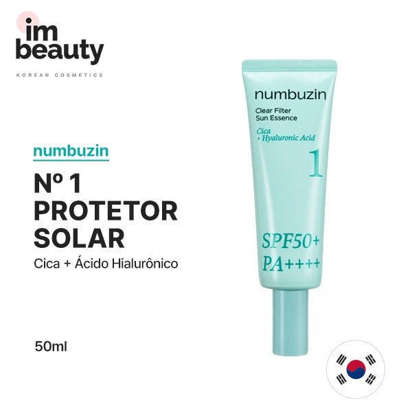 [numbuzin] Essência Solar Filtro Transparente No . 1 Fps50 + PA + 50ml | Resfriamento Calmante Textura Leve De Água