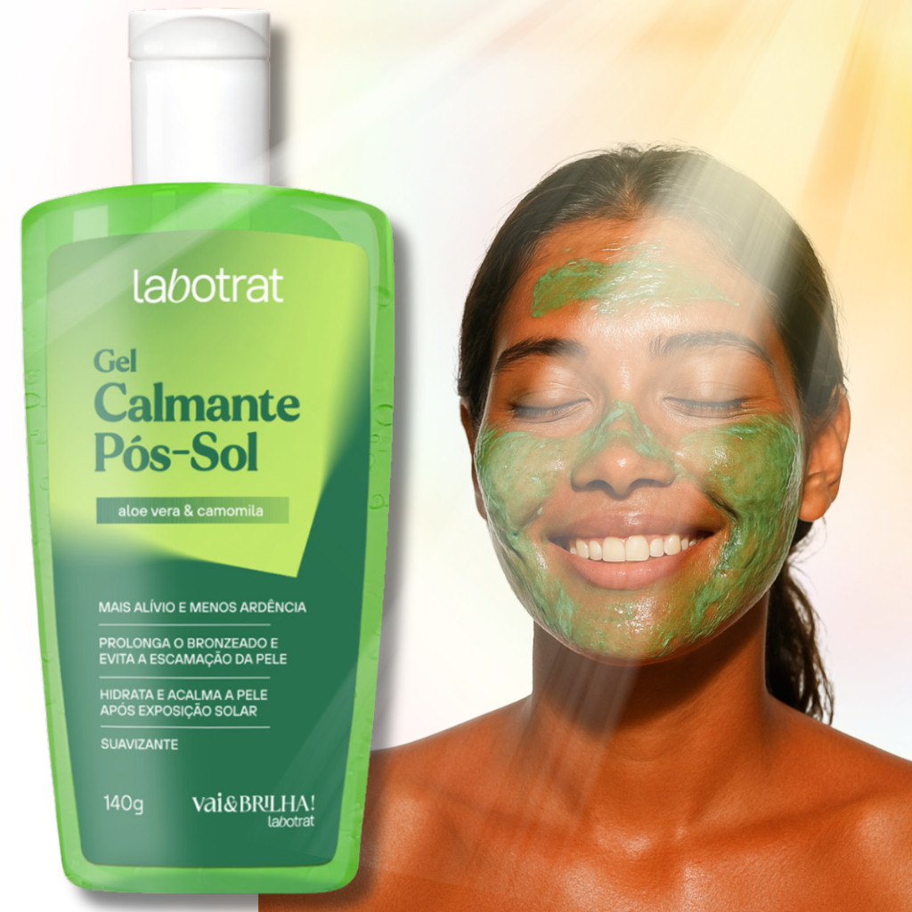 Gel pós sol calmante alivia ardencia e queimaduras na pele aloe vera hidratante pos protetor solar