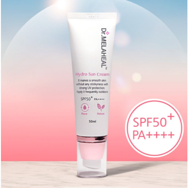 DR . MELAHEAL Hydro Sun Cream 50ml SPF50 + Protetor Solar Textura Cuidados Calmante Umidade Hidratante Solares Diários K