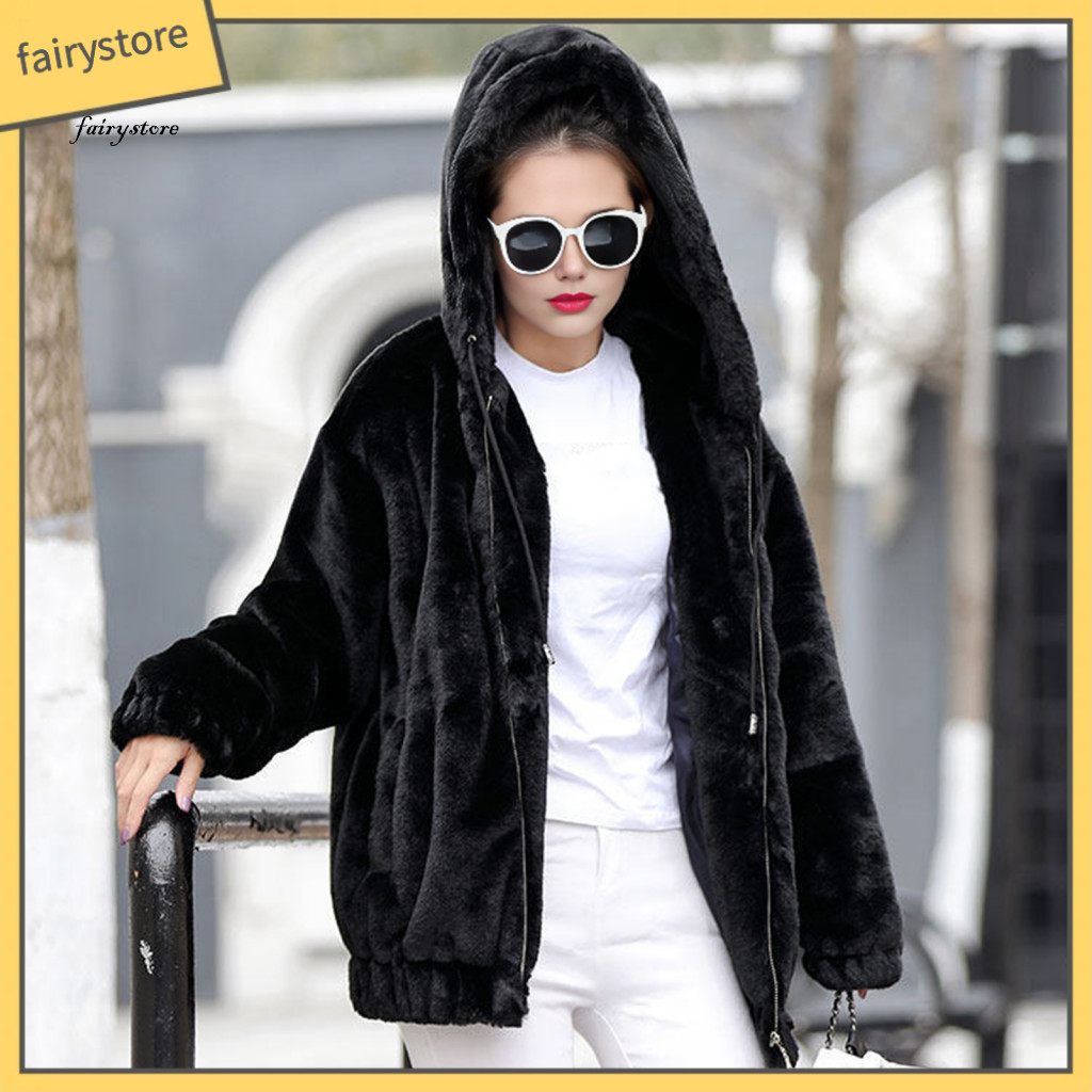Autumn Coat Women Women’s Fuzzy Fleece Jacket Full Zip Hooded Sherpa Lined Thick Warm Winter Fall Outerwear with Pocke