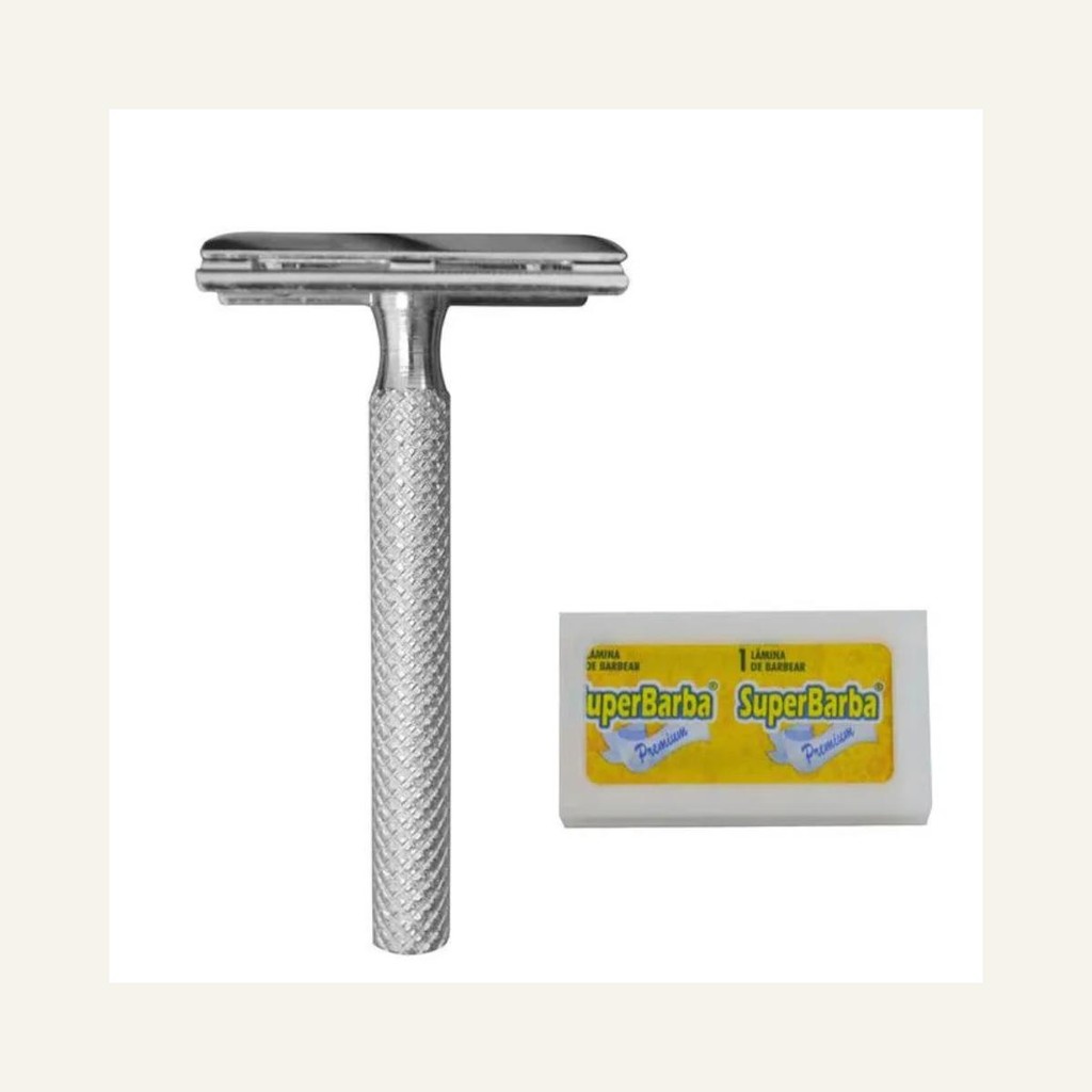 Super Barba - Aparelho de Barbear Metal + 1 Lamina