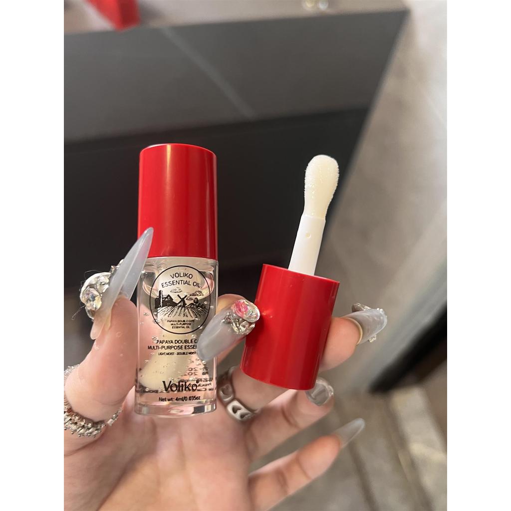 Voliko Voliko Voliko Lip Essence Oil Lip Oil Hidratante Hidratante Fade Lip Lines Mamão Cuidados Duplos Bálsamo Labial M