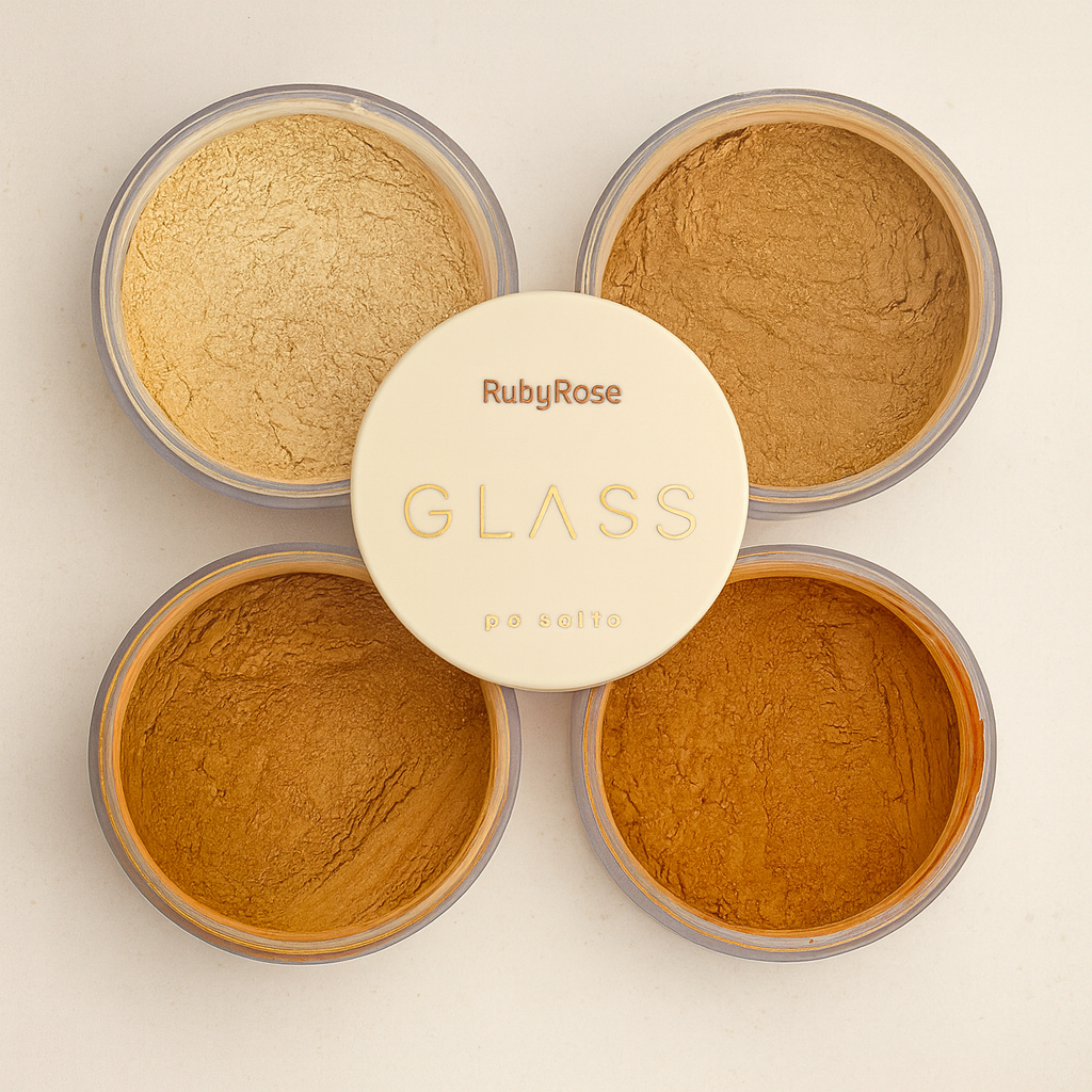 Pó Solto Finalizador Efeito natural Com Acabamento Aveludado GLASS BY RUBY ROSE