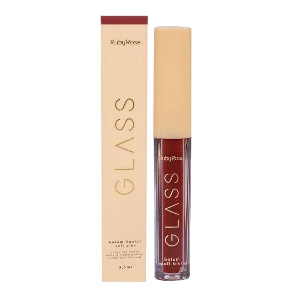 Batom Líquido Soft Blur Ruby Rose Glass Bg08 3,3ml